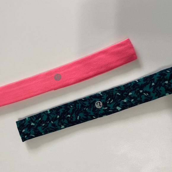 LULULEMON ACTIVE WEAR HEADBANDS PINK & PATTERNED - Picture 1 of 7